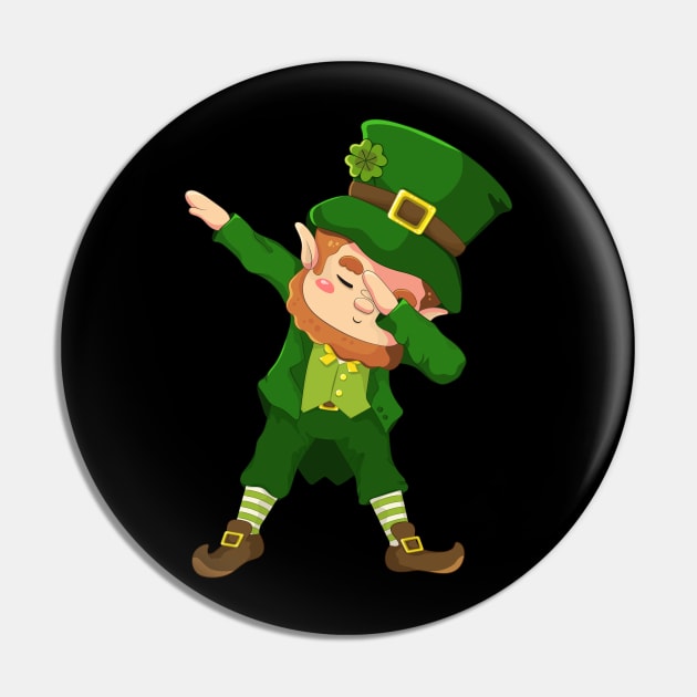 Kids Dabbing Leprechaun Pin by HamilcArt