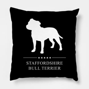 Staffordshire Bull Terrier Dog White Silhouette Pillow