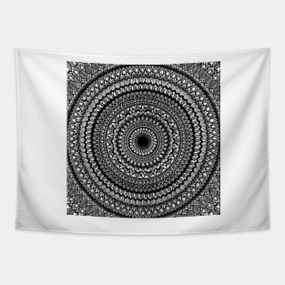 Black an white mandala art. Tapestry