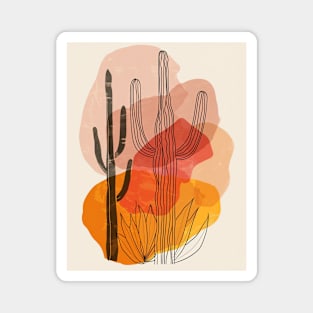 Desert Cacti Landscape Magnet