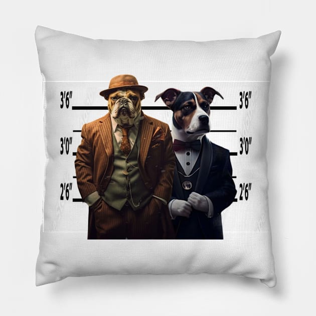 Dog Gangsters Usual Suspects Pillow by Artsimple247
