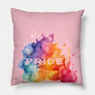 Pride, rainbow watercolor cloud, LGBTQ Pillow