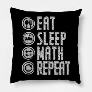 'Eat Sleep Math Repeat' Teacher's Day Gift Pillow