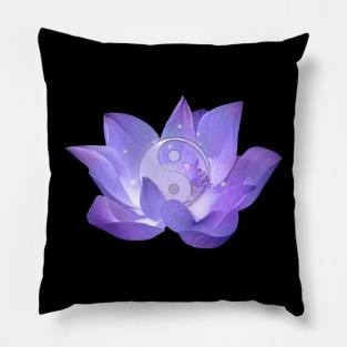 Very Peri Lotus and Yin Yang Pillow