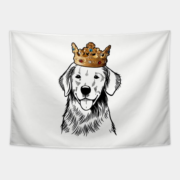 Golden Retriever Dog King Queen Wearing Crown Tapestry by millersye