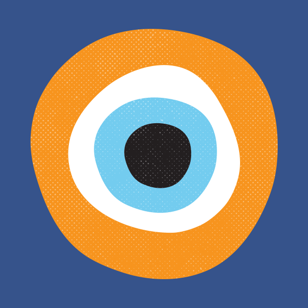 Orange Evil Eye Symbol by Inogitna Designs