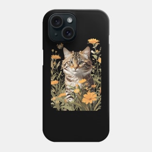 Tabby Cat chasing Butterfly Phone Case