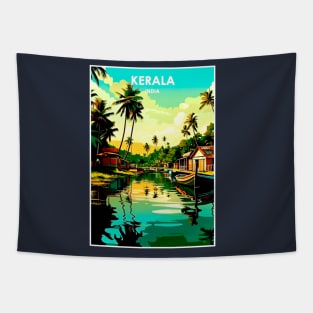 Kerala India Resort Vintage Advertising Travel Print Tapestry