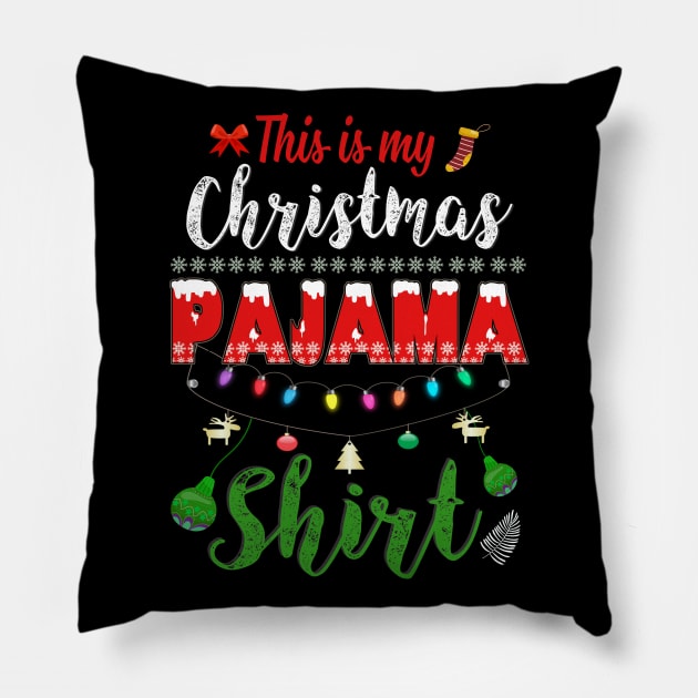 This Is My Christmas Pajama Shirt Women Men Kids Matching T-Shirt Pillow by intelus