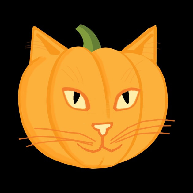 Cat 'O-Lantern Cat Face Pumpkin Jackolantern Cute Cat by jdunster