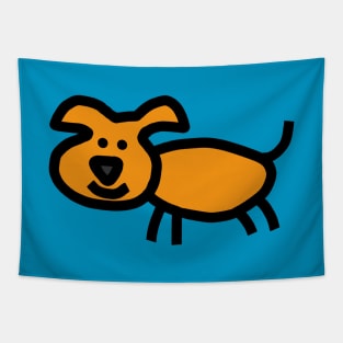 Cute Animals for Kids Minimal Puppy Dog Tapestry