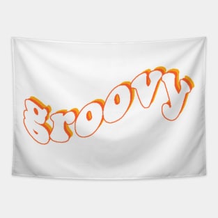 Groovy Vintage Retro Orange Design Tapestry