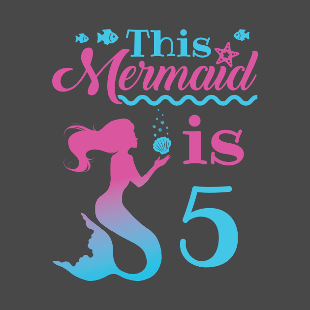 Mermaid Birthday Shirt - 5th Birthday by redbarron