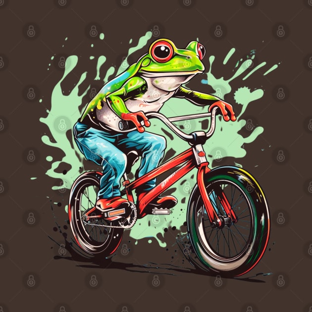 Funny Frog On A Bike by OscarVanHendrix