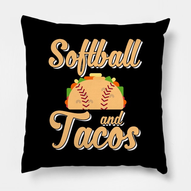 Cute Softball and Tacos Novelty Soft Ball Player Pillow by theperfectpresents