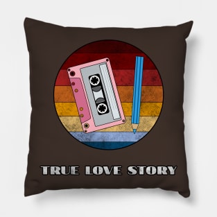 True Love Story 90s T Shirt Pillow