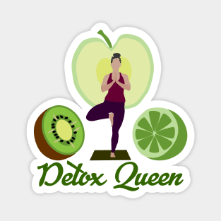 Yoga woman detox queen with detox fruits Magnet