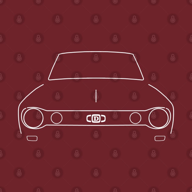 Datsun Cherry 1970s classic car white outline graphic by soitwouldseem