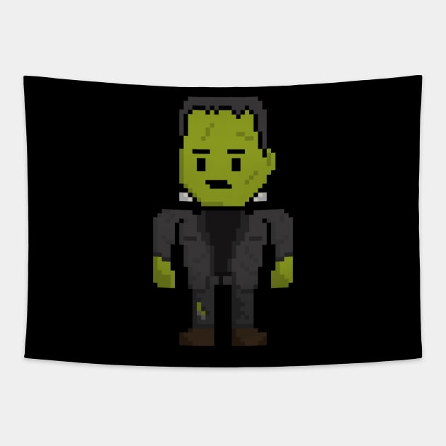 Pixel Frankenstein's Monster Tapestry by gkillerb