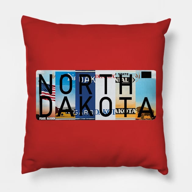 North Dakota License Plates Pillow by stermitkermit