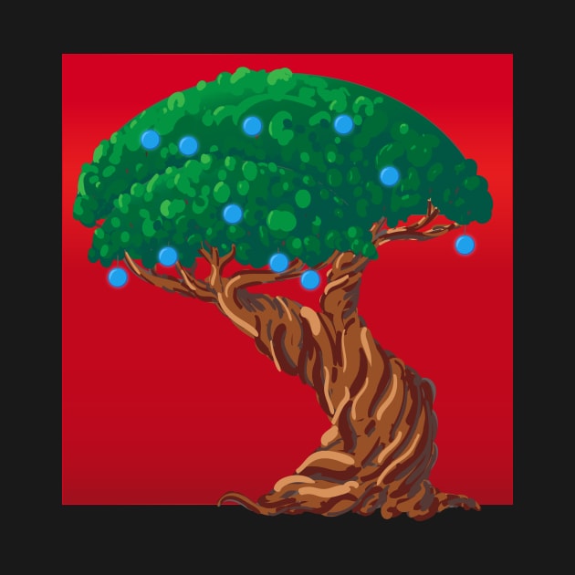 Tree of Life on Red Background by CrysOdenkirk