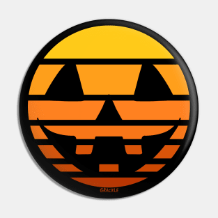 Jack-O-Lantern Retro Sunset Pin