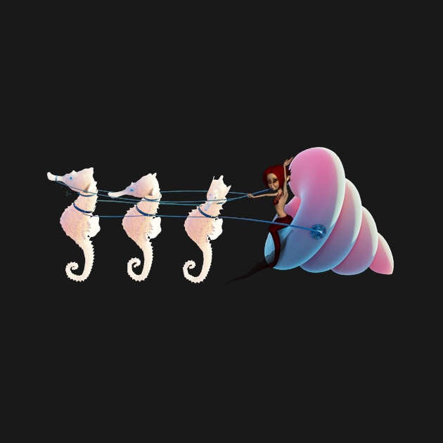 Cute mermaid has fun with seahorses by Nicky2342