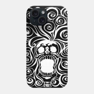 Screeching Skull With Bad Hair Day Phone Case