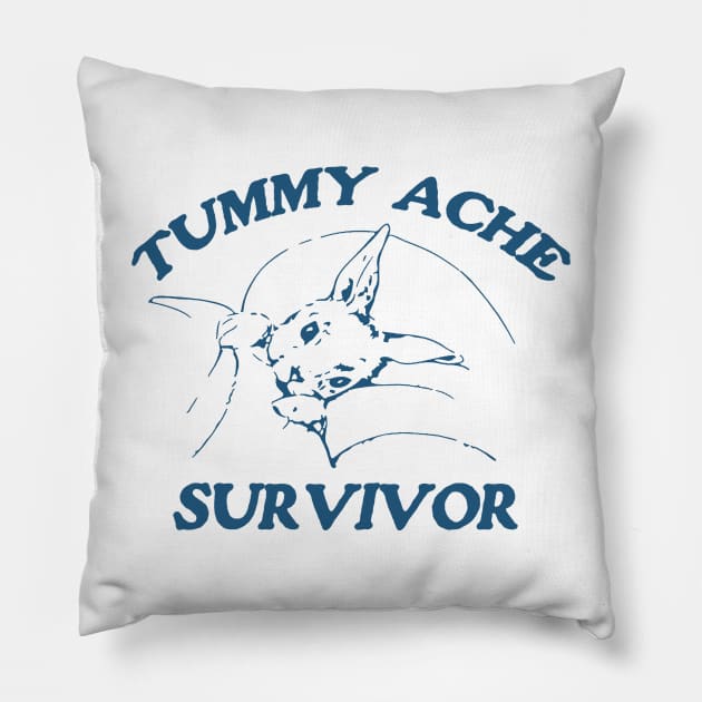 Tummy Ache Survivor T Shirt, Tummy Ache Tee, Meme T Shirt, Vintage Cartoon T Shirt, Aesthetic Tee, Unisex Pillow by Justin green