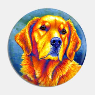 Faithful Friend Colorful Golden Retriever Dog Pin