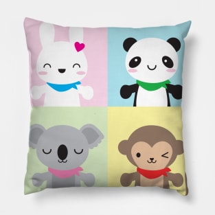 Super Cute Kawaii Animal Mascots Pillow