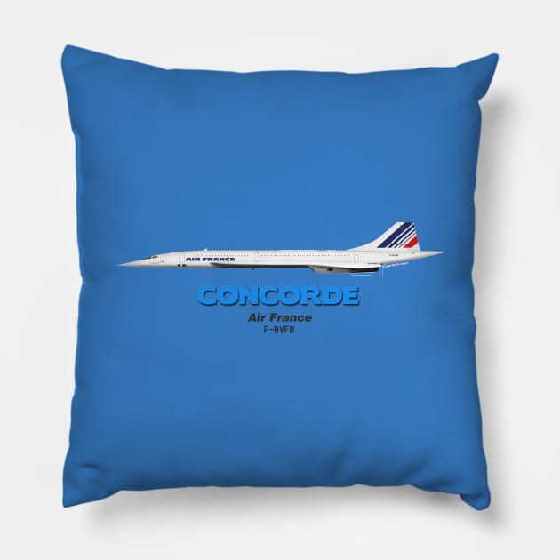 Concorde - Air France Pillow by TheArtofFlying