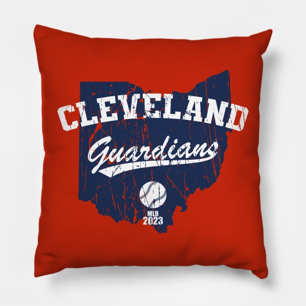Cleveland, Ohio - Guardians - 2023 Pillow by Nagorniak