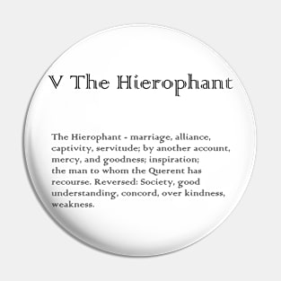 The Hierophant Tarot Arcana meaning Pin