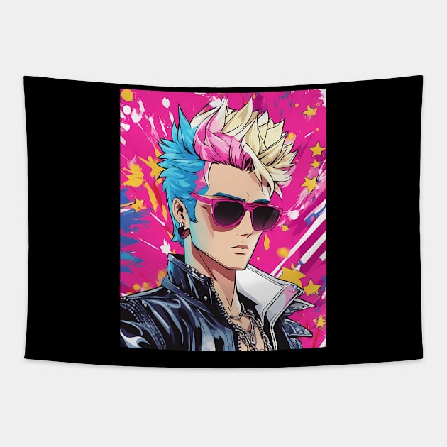 Punk Rocker Tapestry by animegirlnft