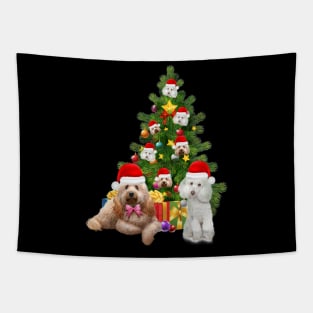 Poodle dog Christmas Tree T-Shirt Tapestry