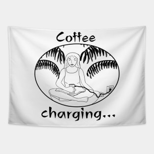 Morning Coffee charging Tapestry