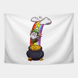 Leprechaun Gnome Falling In Gold Pot Tapestry