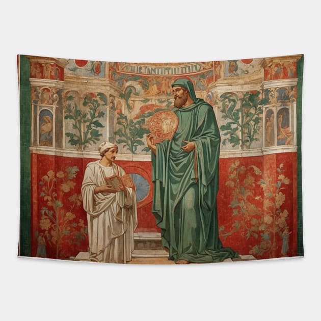 SAn Vitale And Byzantine Mosaics Italy Vintage Tourism Travel Poster Tapestry by TravelersGems