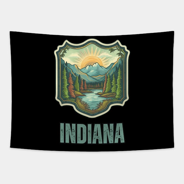 Indiana State USA Tapestry by Mary_Momerwids