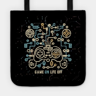 Game On, life Off digital theme Gaming Tote