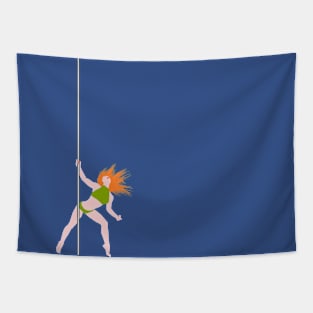 Redhead Pole Dancer Tapestry