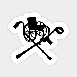 Wheelchair and Cross Crutches Canes Magnet