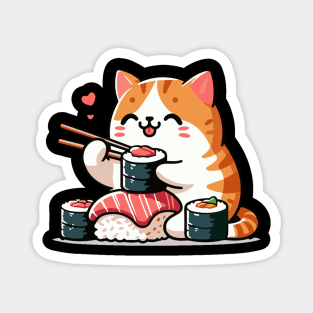 Cat-Eating-Sushi Magnet