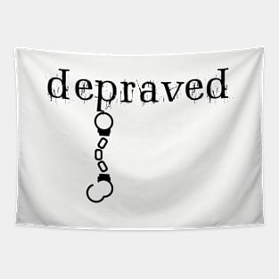 Depraved Handcuffs Hanging Light-Monotone Tapestry