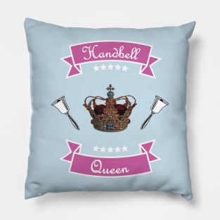 Handbell Queen Pink on Blue Pillow