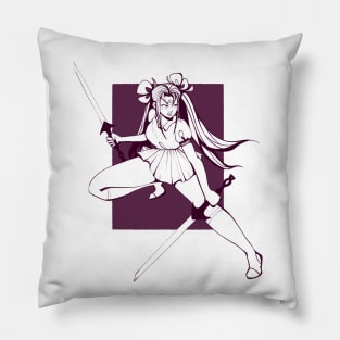 Lady of the Swords (In White) Pillow