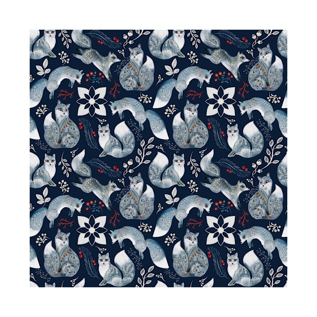 Wild Animal Fox Folk Pattern by jodotodesign