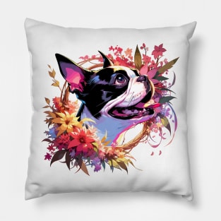 Boston Terrier Joyful Mothers Day Dog Mom Gift Pillow