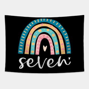 Seven Year Old Rainbow 7Th Birthday For Girls 7 Bday Tapestry